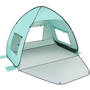 TOBTOS UPF 50+ Pop Up Beach Tent, Easy Set Up Beach Umbrella, Sun Shelter for 2-3 People UV Protection Portable Sunshade, Baby Canopy Cabana, Lightweight with Carry Bag, 78"L x 59"W x 53"H