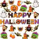 Marspark 68 Piece Halloween Decoration Set - Pumpkin Spider Bat Ghost Cutouts