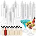 Baderke 40 Sets 5oz Plastic Charcuterie Cups with 1.7oz Mini Salad Dressing Bottles 50 Cocktail Picks, 50 Spoons Forks, 2 Funnels Disposable Snack Appetizer Cups for Wedding Birthday Party Supplies
