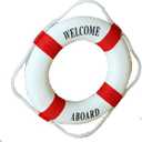 MorroMorn Lifebuoy Wall Hanging Decor - Welcome Aboard Mediterranean Style Home Decoration (Red, 1.00" x 5.50")