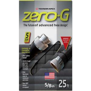 Zero-G 4001-25 8 Inch by 25 Feet Lightweight, Ultra Flexible, Durable, Kink-Free Garden Hose, 5, 5/8" x 25', Gray