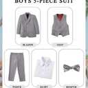 Boys' Suits Kids Formal Tuxedo Set for Toddler Boys 5 Piece Wedding Ring Bearer Outfit Easter Prom Suit Dress Clothes, 12Y