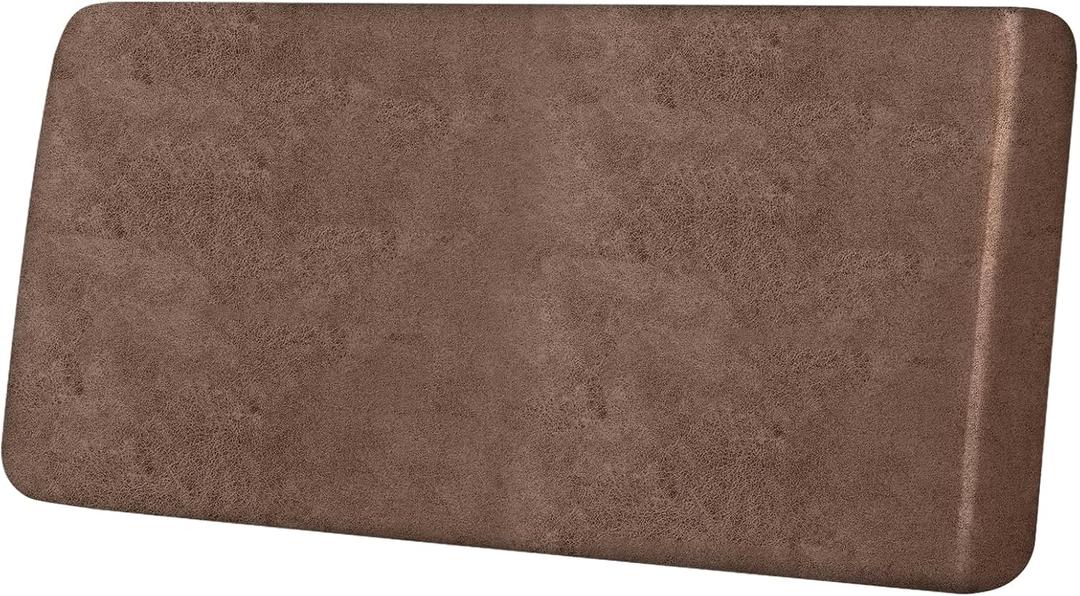 Leather Look Couch Cushion Covers Sofa Seat Slipcovers Sets Couches Furniture Protector for Sectional Armchair Loveseat Pets Kids Stretch Spandex Fabric (1 Cushion Loveseat, Brown)