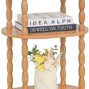 MaxSmeo End Table, Small Side Table for Small Spaces, Modern Oval Night Stand Accent Table for Living Room, Bedroom, Brown