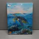 Sea Turtle Wall Art Marine Theme Ocean Pictures Wall Decor Colorful Fish Coral Beach Canvas Painting Prints Artwork Modern Home Decoration Framed for Living room Bedroom Bathroom Office 16"X20"
