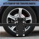 Spare Tire Mount, Universal Spare Tire Carrier Holder for Utility Trailer Boat, Fits 4 & 5 & 6 Lugs Trailer Wheels On 4", 4.5'', 4.75'', 5'' and 5.5'' Bolt Patterns (Black)