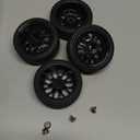 Pre-Glued OD 2.56" 12mm Hex Wheels Rims & Rubber Tires 26mm for 1/10 Scale On Road Racing Car Drift RC Touring Car, Set of 4 (Color D)