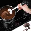 Lightbeam Digital Candy Thermometer, Instant Read Kitchen Cooking & Spatula Thermometer Temperature Reader & Stirrer in One BPA Free Food Grade Material (white)