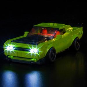 Upgraded Led Light Kit Compatible with Lego Speed Champions Dodge Challenger SRT Hellcat Sports Car Building Set, Lights Decoration Compatible with Lego 77237 (Model Not Included)