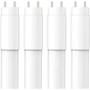 JESLED 4 Pack T8 LED Tube Lights 4FT, Fluorescent Replacement, 48 Inch, 14W, 2450LM,4000K, Single or Double End Power, Type A+B, Plug and Play or Ballast Bypass, Frosted