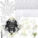 Hoteam DIY Graduation Cap Decorations Kit Included Faux Flowers 3D Butterfly Self Adhesive Rhinestones Glitter Alphabet Letter Stickers for 2026 Grad Cap Topper Party Gifts Decor(White)