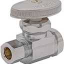 Eastman Multi-Turn Straight Stop Valve, 3/8 Inch FIP x 3/8 Inch OD Compression, Chrome Plated, 04318LF