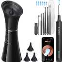 Ear Wax Removal Kit with Camera  Ear Cleaner Tool for Safe & Effective Ear Care  Includes Ear Camera for Visual Inspection & Gentle Ear Irrigation System  Complete Ear Cleaning Solution (Jet Black)