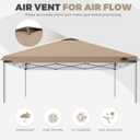 10x10ft Replacement Canopy Top with Air Vent, Waterproof & UV Protection Canopy Tent Top Cover for Straight Leg Canopy Frame - for Outdoor, Patio, Event, Trade Show (Khaki, 10x10ft)