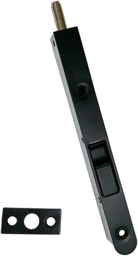 QCAA Solid Brass Flush Bolt, 7", Matte Black, 1 Pack