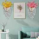 2 Pack Metal Flower Vase for Wall Crystal Vase Decor Hanging Decoration Floral Holder for Home Office Living Room Bedroom Bathroom (Silver)