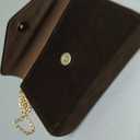 Clutch Purses for Women Evening Bag Faux Suede Formal Party Wedding Dark Brown