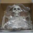 Presence Halloween Skeleton Decorations with Different Light Colors, Skull Lamp for Halloween Decor, Groundbreaker Skull Stakes Lights Scary Indoor Outdoor Lighted Holiday Party Yard Home Decor