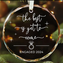 Pack Of 2 SUCHAGIFT Engagement Gifts for Couples - Gifts for Newly Engaged Couples - Happy Engagement Ornaments for Her, Bride, Bride to Be - Glass Ornament