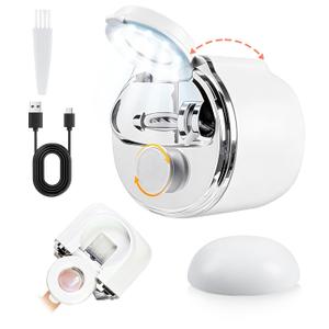 Electric Nail Clipper with Light & Magnifier for Fingernails & Toenails, Arthritis-Friendly Grip, Perfect for Elderly & Low Vision Users, Trimmer & Nails Storage Box for Seniors, Baby & Adults