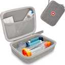 Hard Travel Case for Asthma Inhaler, Inhaler Spacer Case for Kids and Adults,Gray (Bag Only)