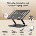 Adjustable Laptop Stand, Aluminum Portable Laptop Riser for Desk Foldable, Ergonomic Computer Notebook Stand Holder for MacBook Air Pro, Dell XPS, HP and All 1017 Inch Laptops, Black