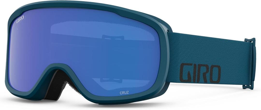 Giro Cruz Ski Goggles - Snowboard Goggles for Men, Women & Youth - Anti-Fog - OTG (Black & Harbor Blue Wordmark/Grey Cobalt)