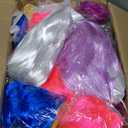 48 Pcs Colored Wig Set,16 Pcs Wigs and Cap Set with Heart Shape Sunglasses,Long Curly Wigs,Short Bob Hair Wig for Bachelorette Neon Party Favors