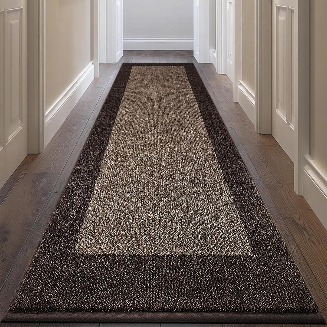 Machine Washable Runner Rug 32" x 96", Non Slip Kitchen Mat for Floor, Absorbent Entryway Rug for Kitchen, Bedroom, Living Room, Hallway, Door (Roll Packing)