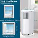 GarveeTech 8,000 BTU Portable Air Conditioner for Indoor Rooms, 3 in-1 AC Unit for Bedroom 250-350 Sq.Ft, Dehumidifier, Fan, Sleep Mode, 24 Timer, Remote Control, Window Kits