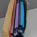 Extra Capacity Plastic Hanging File Folders,12 Pack Reinforced Expanding Hang Folder Letter Size,Accordian Pocket,Heavy Duty 2 Inch Expansion,Hanging Folder Organizer for Office Home,Assorted Colors