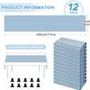 fani 12 Packs Dusty Blue Satin Table Runners 12 x 108 inch Long Smooth Fabric Table Runner for Wedding Banquet Graduations Birthday Party, Table Runners fit Rectange and Round Table