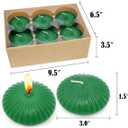 2 x 12 Pack 3 Inch Green Floating Candles, 10 Hour Unscented Dripless Tealight Candles for Cylinder Vases, Centerpieces at Wedding Party Pool Holiday - Wavy Float Candle