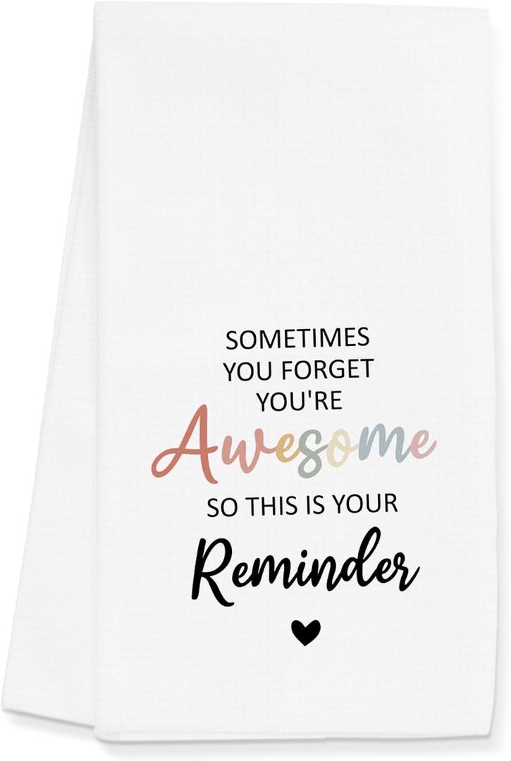 Inspirational Towels Gifts for Women Men, Motivational Towels for Kitchen Bathroom Decor, Sometimes You Forget Your Awesome Decoration Gifts (16x24 inches), Medium