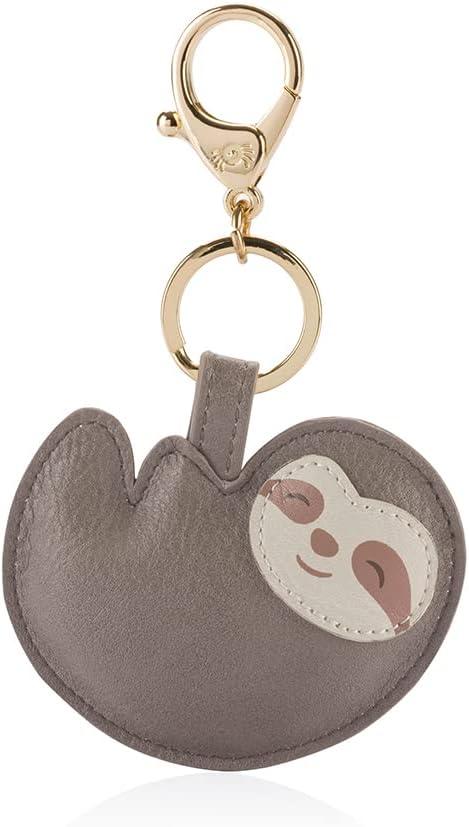 Itzy Ritzy Puffy Diaper Bag Charm  Vegan Leather Keychain Accessory with Hinged Clasp  Stylish Charm for Purses, Totes & Backpacks (Sloth)