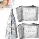 Reusable Aluminum Foil Sealable Storage Bags, 2025 New Resealable Vacuum Zipper Pouches for Food, Stand Up Foil Sealable Bags with Label and Zip Lock for Vegetable Fruit Meat (30PCS, 3 Size)