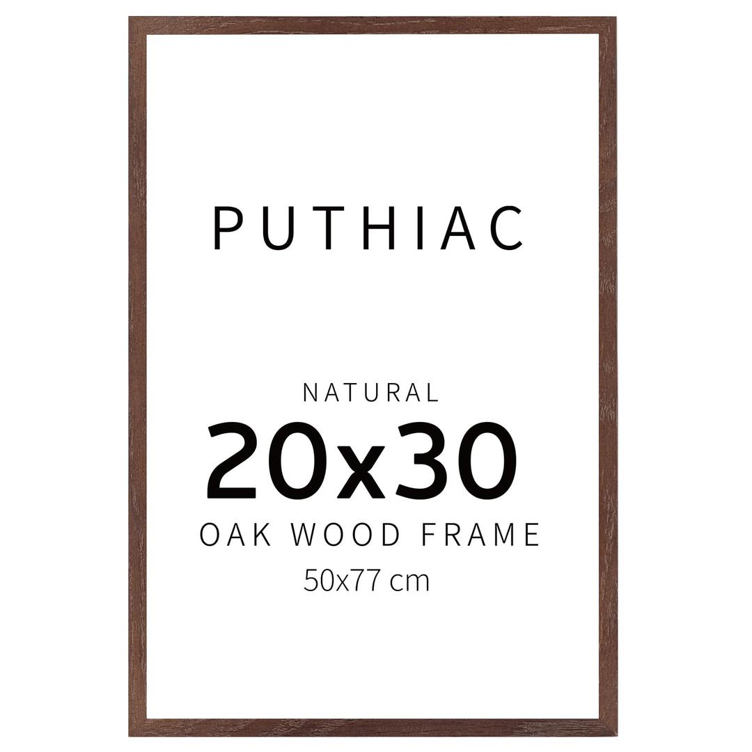 puthiac 20x30 Solid Oak Wood Picture Frame, Walnut, 1 Pack