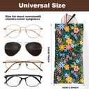 Anikathy 2Pcs Sunglass Eyeglass Glasses Case Soft PU Leather with Cleaning Cloth Soft Sunglasses Case Cute Aesthetic Portable Travel Glasses Pouch Bag for Men Women Girlsfloral C Pattern