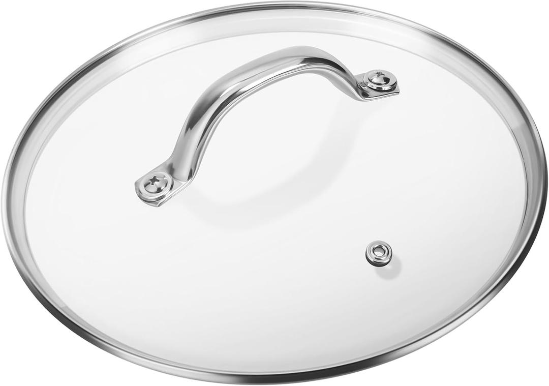9.1 InchTempered Glass Lid Replacement for Instant Pot 6 Quart, Electric Pressure Cooker Pot Lid Accessories, Slow Crock Cooking Pot Lid Mit Stainless Steel Handle and Rim