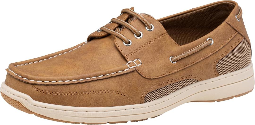 Vostey Men's Loafers & Slip-ons 3-Eye Boat Shoes Men Comfortable Casual Loafers for Men (10.5)