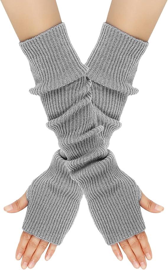 Winter Arm Warmers, Wrist Warmers Long Fingerless Gloves Knitted Arm Warmers & Muffs Knitted Women'S Gloves for Winter