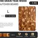 Teak Wood End Grain Cutting Board for Kitchen with Non-slip Feet, Heavy Duty Checkered Cutting Board Upgraded Chopping Board with Juice Groove & Handle Large Wooden Butcher Block with Gift Box