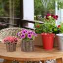 YARNOW Wood Bark Flower Pot, 8 Pcs Tree Stump Planter Pot for Succulents, 2 Sizes, Light Brown Wooden Buckets for Indoor and Outdoor Use