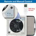 Remote Control RV Roof Vent Fan with Rain Shield, 12V DC 14" Quiet RV Roof Fan, 10-Speed, Reversible, 14in