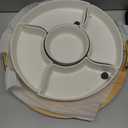 Chip and Dip Serving Set, 13.5" Serving Platters and Trays, Appetizer Serving Tray, Divided Serving Tray, Party Serving Relish Trays and Platters, Lazy Susan Taco Bar, Lazy Susan Serving Platter