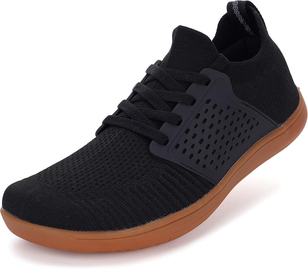 WHITIN Women's Wide Minimalist Barefoot Shoes | Zero Drop Sole (Black)