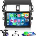 Podofo 2G 64G Radio for Toyota Corolla 2009-2013 Car Stereo with Wireless Carplay Android Auto MirrorLink 9inch 1080P HD IPS Touch Screen 5.0 Bluetooth FM RDS GPS 28UIs WiFi AHD Backup Camera