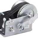 Hand Winch Boat Trailer Winch 2500lbs Heavy Duty Hook with 23ft Black Polyester Strap, Two Way Ratchet Portable Manual Winch for Trailers ATV UTV Boat Marine