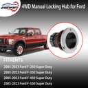 4WD Manual Locking Hub 4x4 Front Wheel Hub Assembly 2 Pack | Compatible with 2005-2023 Ford F250 F350 F450 F550 Super Duty | Replaces# BC3Z3B396B, BC3Z-3B396-B