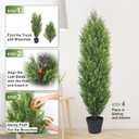 THE BLOOM TIMES Artificial Topiary Cedar Trees Outdoor 4FT Tall 2 Set, Realistic Faux Pine Cypress Shrubs Bushes, UV Resistant Large Fake Evergreen Plants for Front Porch Outside Planter Decor 4 Foot